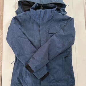 Men's Navy Blue Ski & Snowboard Jacket with Hood